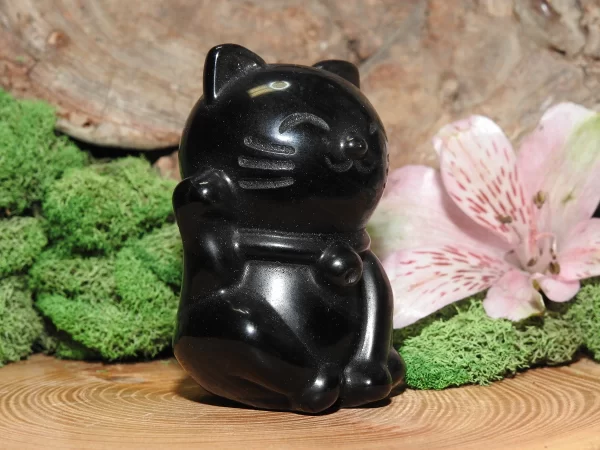 Silver Sheen Obsidian Cat - Image 3