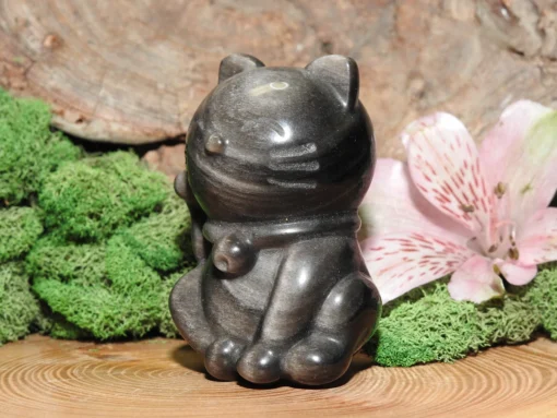 Silver Sheen Obsidian Cat