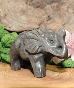 Silver Sheen Obsidian Elephant