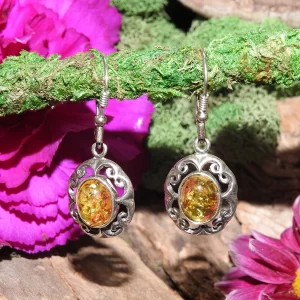 Amber .925 Sterling Silver Earrings