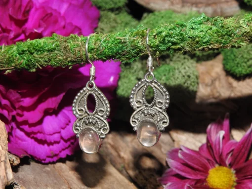 Rose Quartz .925 Sterling Silver Earrings