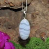 Blue Lace Agate .925 Sterling Silver Pendant