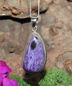Charoite .925 Sterling Silver Pendant