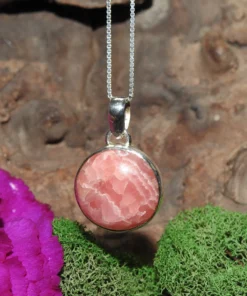 Rhodochrosite .925 Sterling Silver Pendant