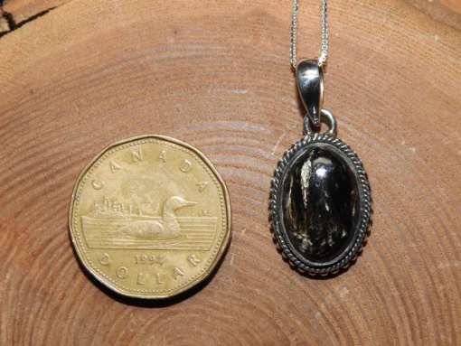 Golden Seraphinite .925 Sterling Silver Pendant - Image 3