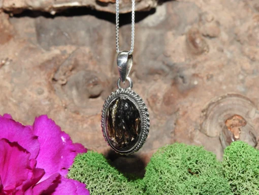 Golden Seraphinite .925 Sterling Silver Pendant - Image 2