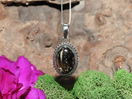 Golden Seraphinite .925 Sterling Silver Pendant