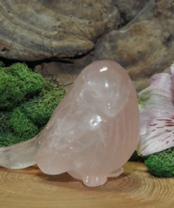 Rose Quartz Bird Carving