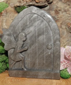 Silver Sheen Obsidian Fairy Door