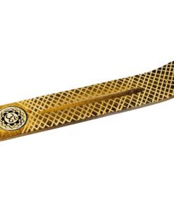 Om/Lotus Carved Wooden Incense Holder