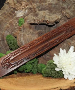 Carved Clover Wooden Incense Holder