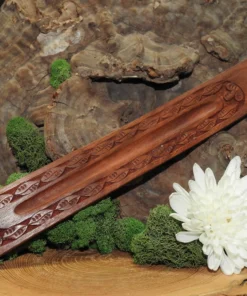 Carved Wooden Leaves Incense Holder
