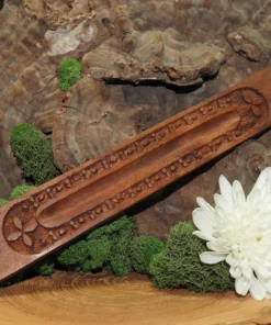 Carved Wooden Quatrefoil Incense Holder