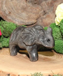 Silver Sheen Obsidian Elephant