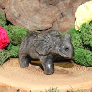 Silver Sheen Obsidian Elephant