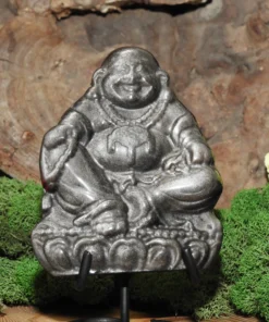 Silver Sheen Obsidian Buddha