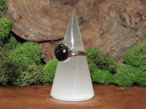 Black Star Sapphire Sterling Silver Ring-Size 10 - Image 3