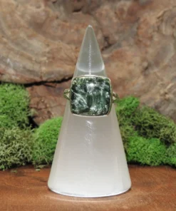 Seraphinite Sterling Silver Ring- Size 9