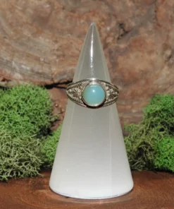 Blue Chalcedony Sterling Silver Ring-Size 6