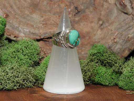 Tibetan Turquoise Sterling Silver Ring-Size 6 - Image 3