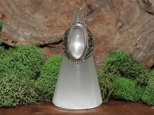 Rose Quartz Sterling Silver Ring- Size 7