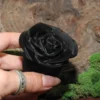 Black Obsidian Rose Carving