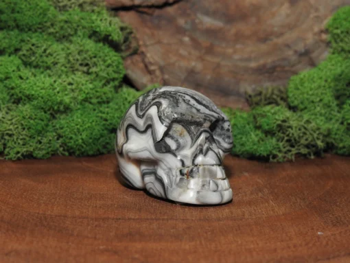 Zebra Jasper Skull