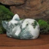 Moss Agate Sleeping Cat