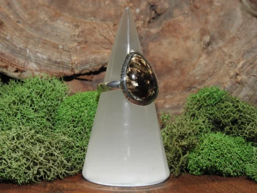 Golden Seraphinite Sterling Silver Ring-Size8 - Image 2