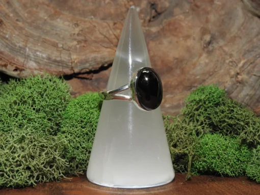 Shungite Sterling Silver Ring- Size 10 - Image 2