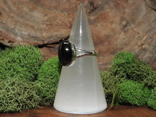 Shungite Sterling Silver Ring- Size 10 - Image 3