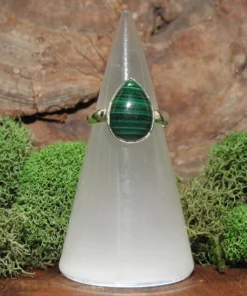 Malachite Sterling Silver Ring- Size 7