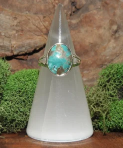 Tibetan Turquoise Sterling Silver Ring- Size 8