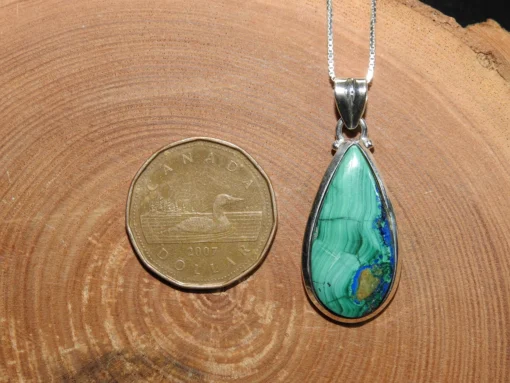 Malachite/Azurite .925 Silver Pendant - Image 4