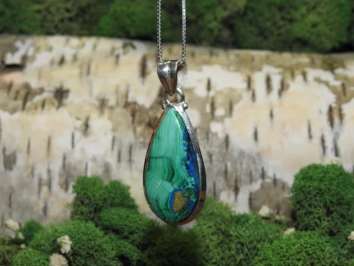 Malachite/Azurite .925 Silver Pendant - Image 2