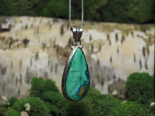 Malachite/Azurite .925 Silver Pendant - Image 3