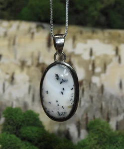 Merlinite (Dendritic Opal) .925 Silver Pendant