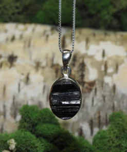Black Tourmaline.925 Silver Pendant