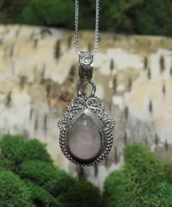 Rose Quartz .925 Silver Pendant