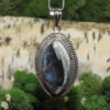 Dendritic Opal (Merlinite) .925 Silver Pendant