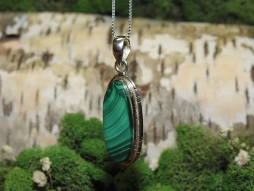 Malachite .925 Silver Pendant - Image 2