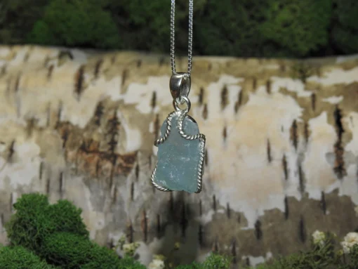 Aquamarine .925 Silver Pendant - Image 3