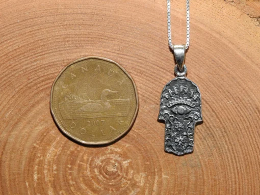 Sterling Silver Hamsa Hand Pendant - Image 4