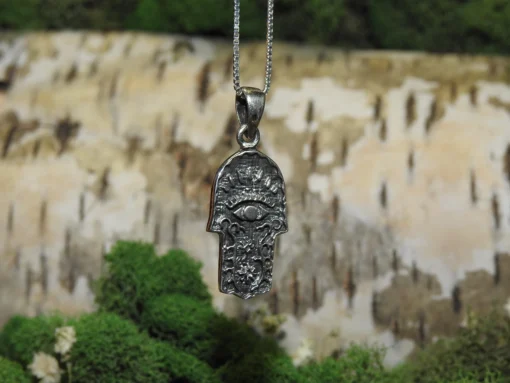 Sterling Silver Hamsa Hand Pendant