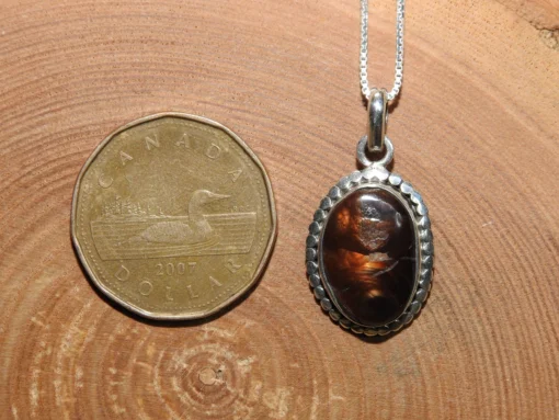 Fire Agate .925 Silver Pendant - Image 2