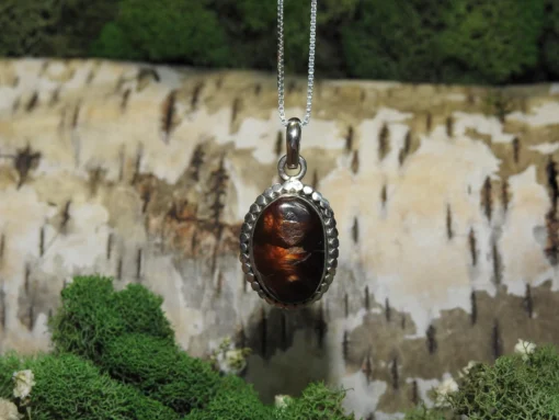 Fire Agate .925 Silver Pendant