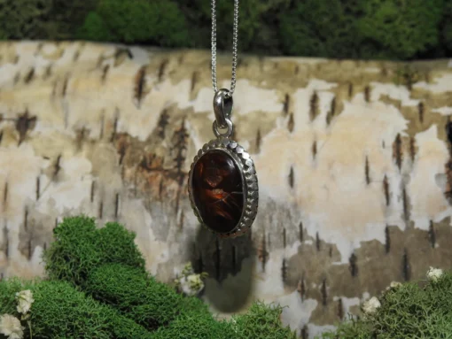 Fire Agate .925 Silver Pendant - Image 3
